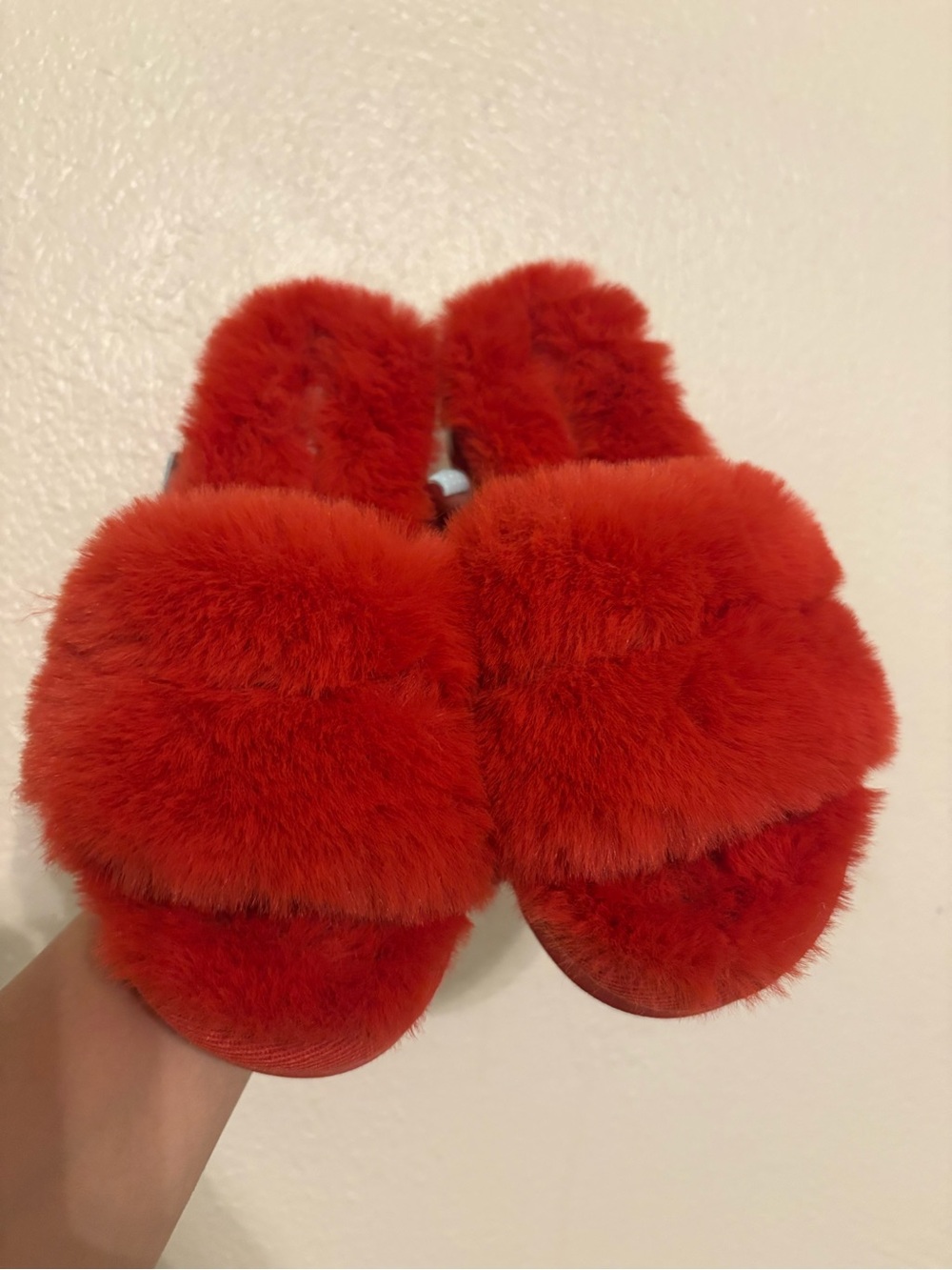 Michael Kors Women's Red Plush Slide Slippers